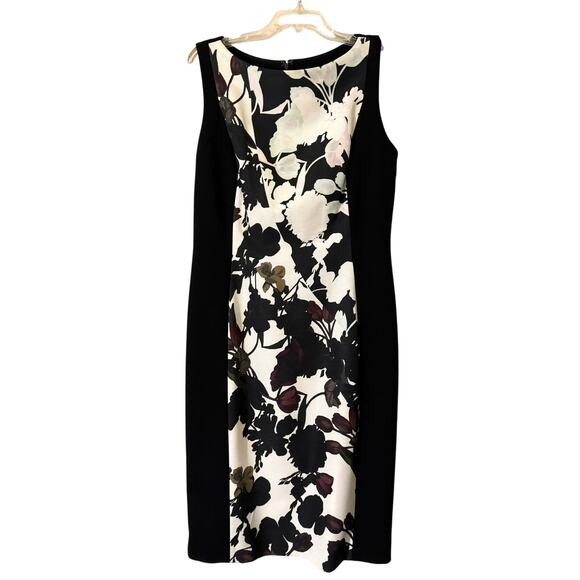 Nordstroms Classiques Entier Silk Black Silhouette Knee-Length Lined Dress 12 - Picture 1 of 5